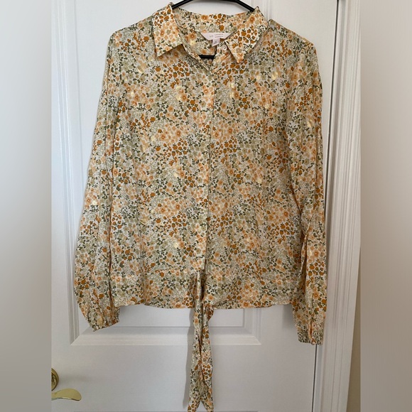 LC Lauren Conrad Tie Front Blouse - Picture 1 of 1